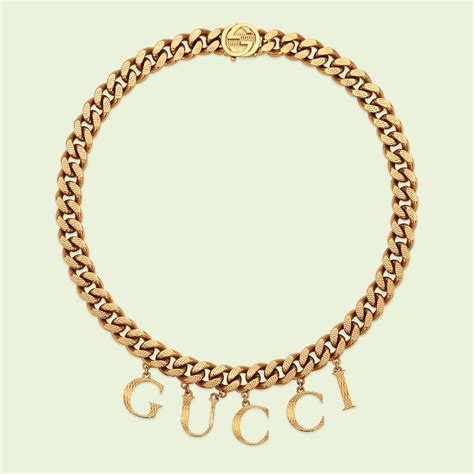 necklace with gucci script|Gucci .